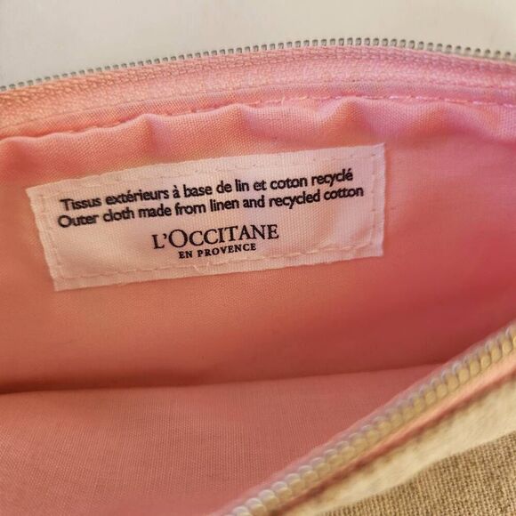 L'occitane en Provence Rifle Paper co shimmer golden zipper bag linen & recycled - Picture 6 of 6